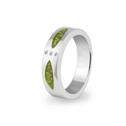 Unisex Three Together Memorial Ashes Ring -Inscripture EW R 335 Green Ashes Ring Ashes Jewellery 1000x1000 1