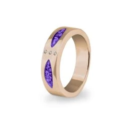 Unisex Three Together Memorial Ashes Ring -Inscripture EW R 335 Purple Rose Gold Ashes Ring Ashes Jewellery 1000x1000 1