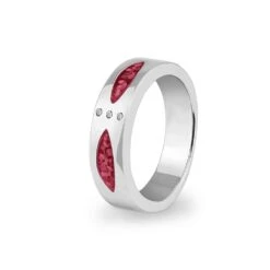 Unisex Three Together Memorial Ashes Ring -Inscripture EW R 335 Red Ashes Ring Ashes Jewellery 1000x1000 1