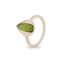 Rondure Teardrop Memorial Ashes Ring -Inscripture EW R 362 RG GREEN Rose Gold Ashes Ring Ashes Jewellery 1000x1000 1