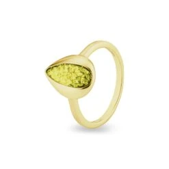 Rondure Teardrop Memorial Ashes Ring -Inscripture EW R 362 YG YELLOW Gold Ashes Ring Ashes Jewellery 1000x1000 1