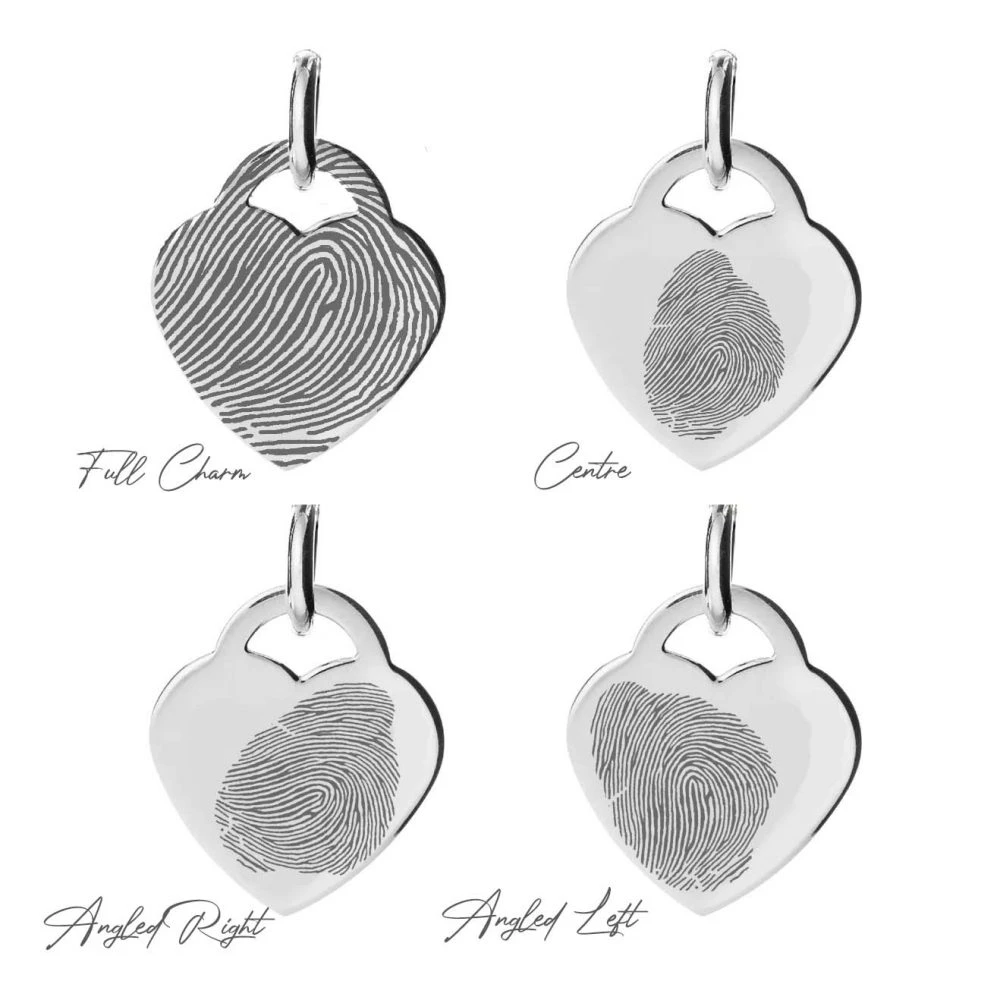 Cubic Zirconia Angel Wing Fingerprint Necklace 4 Cubic Zirconia Angel Wing Fingerprint Necklace - Image 2