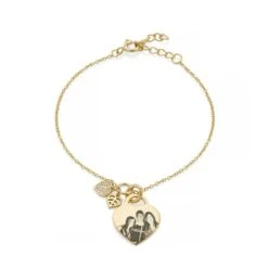 Gold Leaf Duo Photo Bracelet