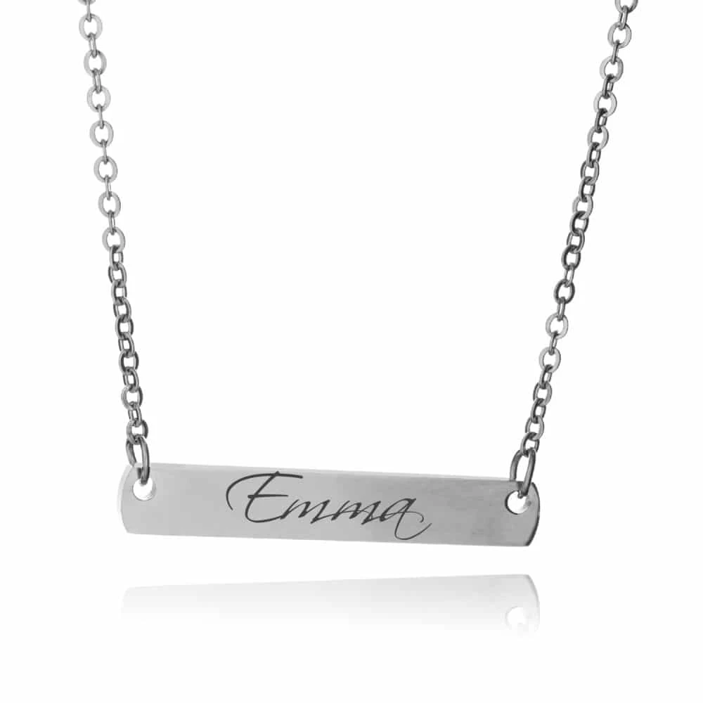 Personalised Silver Bar Necklace 3 Personalised Silver Bar Necklace