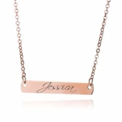 Rose Gold Bar Personalised Necklace
