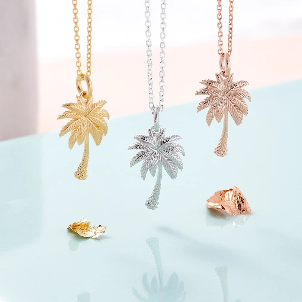 Gold Palm Tree Necklace 3 Gold Palm Tree Necklace - Image 2