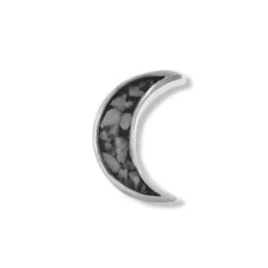Large Moon Memorial Ashes Element For Glass Locket -Inscripture Large Moon Black Ashes Element Ashes Jewellery
