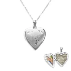 Mum Heart Shaped Sterling Silver Memorial Ashes Locket
