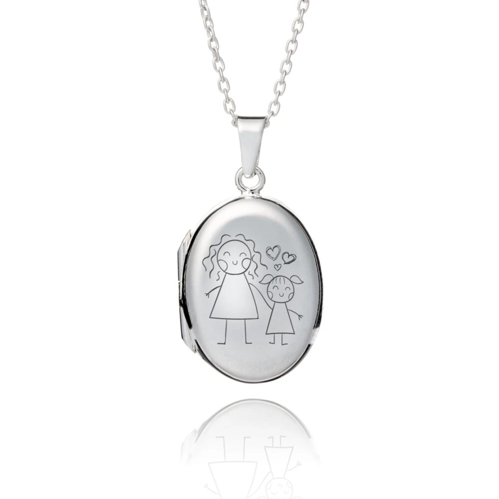 Oval Childrens Drawing Locket 4 Oval Childrens Drawing Locket - Image 2