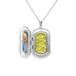 Large Rounded Rectangle Shaped Sterling Silver Memorial Ashes Locket -Inscripture Yellow Large Rectangle Ashes Locket Ashes Jewellery 1000x1000 1