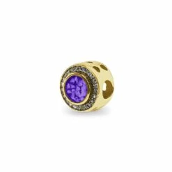 Circle Memorial Ashes Charm Bead -Inscripture ew cb 405 yg purple Gold Ashes Bead Ashes Jewellery 1000x1000 1
