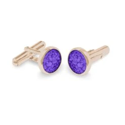 Mens Classic Round Memorial Ashes Cufflinks -Inscripture ew cl 605 rg purple Rose Gold Ashes Cufflinks Ashes Jewellery 1000x1000 1