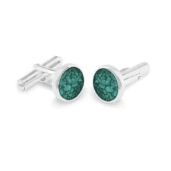 Mens Classic Round Memorial Ashes Cufflinks -Inscripture ew cl 605 sswg aqua Ashes Cufflinks Ashes Jewellery 1000x1000 1