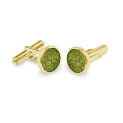 Mens Classic Round Memorial Ashes Cufflinks -Inscripture ew cl 605 yg green Gold Ashes Cufflinks Ashes Jewellery 1000x1000 1