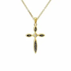 Unisex Solace Cross Memorial Ashes Necklace 28 Unisex Solace Cross Memorial Ashes Necklace -Inscripture ew p 120 yg black Gold Ashes Pendant Ashes Necklace Ashes Jewellery 1 1000x1000 1