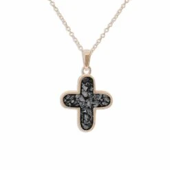 Rounded Cross Memorial Ashes Necklace -Inscripture ew p 123 rg black Rose Gold Ashes Pendant Ashes Necklace Ashes Jewellery 1000x1000 1