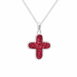Rounded Cross Memorial Ashes Necklace -Inscripture ew p 123 sswg red Ashes Pendant Ashes Necklace Ashes Jewellery 1000x1000 1