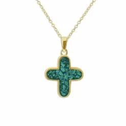 Rounded Cross Memorial Ashes Necklace -Inscripture ew p 123 yg aqua Gold Ashes Pendant Ashes Necklace Ashes Jewellery 1000x1000 1