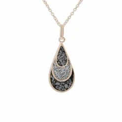 Ladies Layered Teardrop Memorial Ashes Pendant -Inscripture ew p 125 rg black dfe33059 84f3 46ca b9e5 1626e12915a1 1000x1000 1