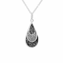Ladies Layered Teardrop Memorial Ashes Pendant