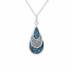 Ladies Layered Teardrop Memorial Ashes Pendant -Inscripture ew p 125 sswg blue 7a5c456b 0f8d 41a3 9e7c 279014c29120 1000x1000 1