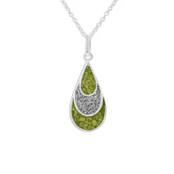 Ladies Layered Teardrop Memorial Ashes Pendant -Inscripture ew p 125 sswg green 039a79fb 1bc4 43fa 90fd 77b130d71c3c 1000x1000 1