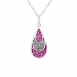 Ladies Layered Teardrop Memorial Ashes Pendant -Inscripture ew p 125 sswg pink 8a98acad d934 4ce3 a7d6 792a9619553c 1000x1000 1