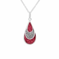 Ladies Layered Teardrop Memorial Ashes Pendant -Inscripture ew p 125 sswg red 8a1b8ac3 9321 4d24 a3df e9c557fd71f6 1000x1000 1