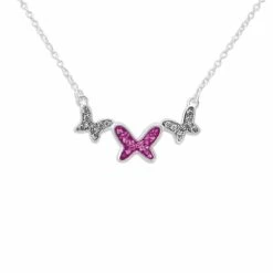 Butterflies Memorial Ashes Necklace -Inscripture ew p 126 sswg pink Ashes Necklace Ashes Jewellery 1000x1000 1