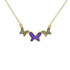 Butterflies Memorial Ashes Necklace -Inscripture ew p 126 yg purple Gold Ashes Necklace Ashes Jewellery 1000x1000 1