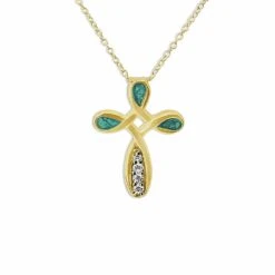 Celtic Cross Memorial Ashes Pendant -Inscripture ew p 127 yg aqua Gold Ashes Necklace Ashes Jewellery 1000x1000 1