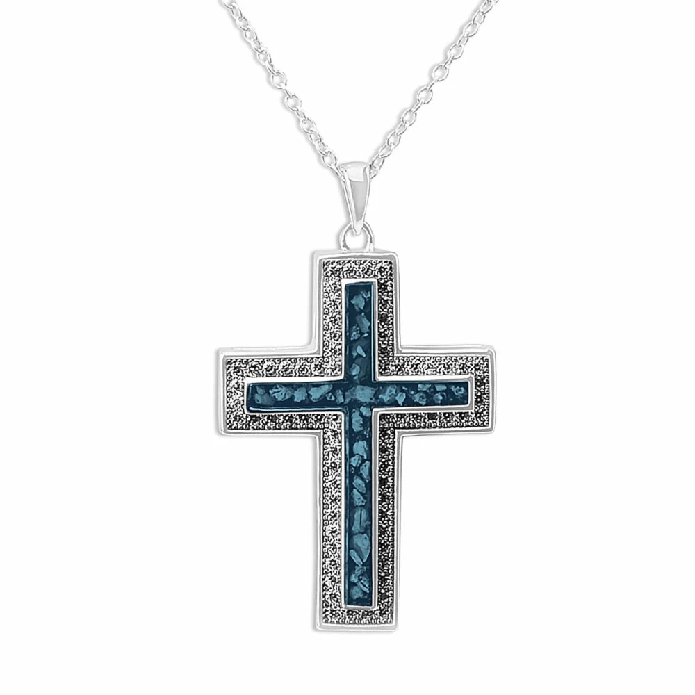 Unisex Cross Memorial Ashes Pendant 6 Unisex Cross Memorial Ashes Pendant - Image 4