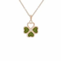 Clover Memorial Ashes Necklace -Inscripture ew p 131 rg green Rose Gold Clover Ashes Necklace Ashes Jewellery 1000x1000 1
