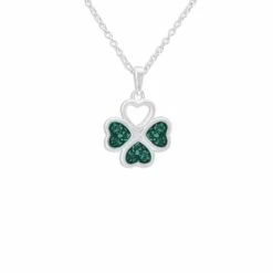 Clover Memorial Ashes Necklace -Inscripture ew p 131 sswg aqua Clover Ashes Necklace Ashes Jewellery 1000x1000 1