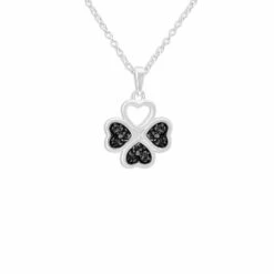 Clover Memorial Ashes Necklace -Inscripture ew p 131 sswg black Clover Ashes Necklace Ashes Jewellery 1000x1000 1