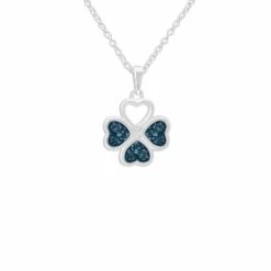 Clover Memorial Ashes Necklace -Inscripture ew p 131 sswg blue Clover Ashes Necklace Ashes Jewellery 1000x1000 1