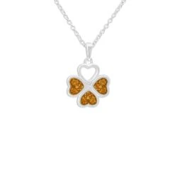 Clover Memorial Ashes Necklace -Inscripture ew p 131 sswg orange Clover Ashes Necklace Ashes Jewellery 1000x1000 1