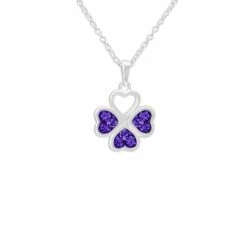 Clover Memorial Ashes Necklace -Inscripture ew p 131 sswg purple Clover Ashes Necklace Ashes Jewellery 1000x1000 1