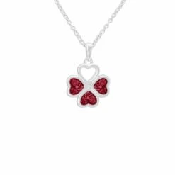 Clover Memorial Ashes Necklace -Inscripture ew p 131 sswg red Clover Ashes Necklace Ashes Jewellery 1000x1000 1