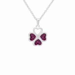 Clover Memorial Ashes Necklace -Inscripture ew p 131 sswg violet Clover Ashes Necklace Ashes Jewellery 1000x1000 1