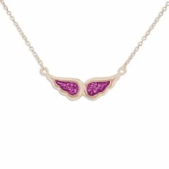 Angel Wings Memorial Ashes Necklace -Inscripture ew p 132 rg pink Rose Gold Ashes Necklace Ashes Jewellery 1000x1000 1