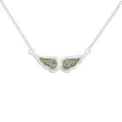 Angel Wings Memorial Ashes Necklace -Inscripture ew p 132 sswg transparent Ashes Necklace Ashes Jewellery 1000x1000 1