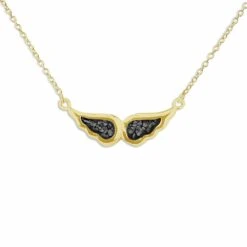 Angel Wings Memorial Ashes Necklace -Inscripture ew p 132 yg black Gold Ashes Necklace Ashes Jewellery 1000x1000 1