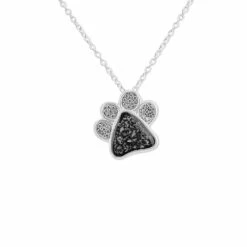 Unisex Paw Print Memorial Ashes Pendant -Inscripture ew p 133 sswg black Ashes Necklace Ashes Jewellery 1000x1000 1