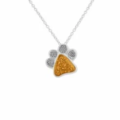 Unisex Paw Print Memorial Ashes Pendant -Inscripture ew p 133 sswg orange Ashes Necklace Ashes Jewellery 1000x1000 1