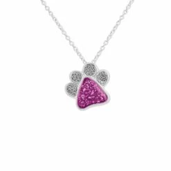 Unisex Paw Print Memorial Ashes Pendant -Inscripture ew p 133 sswg pink Ashes Necklace Ashes Jewellery 1000x1000 1