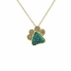 Unisex Paw Print Memorial Ashes Pendant -Inscripture ew p 133 yg aqua Gold Ashes Necklace Ashes Jewellery 1000x1000 1