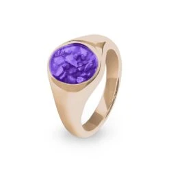 Unisex Shield Memorial Ashes Ring -Inscripture ew r 339 rg purple Rose Gold Ashes Ring Ashes Jewellery 1000x1000 1