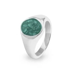 Unisex Shield Memorial Ashes Ring -Inscripture ew r 339 sswg aqua Ashes Ring Ashes Jewellery 1000x1000 1