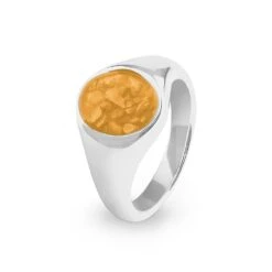 Unisex Shield Memorial Ashes Ring -Inscripture ew r 339 sswg orange Ashes Ring Ashes Jewellery 1000x1000 1